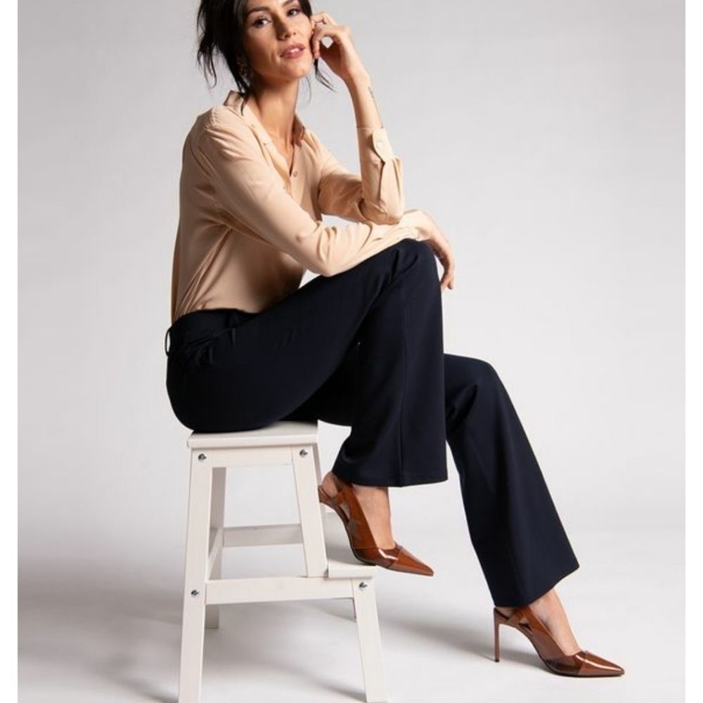 Betabrand Dress Pant Yoga Pants Medium Navy Blue